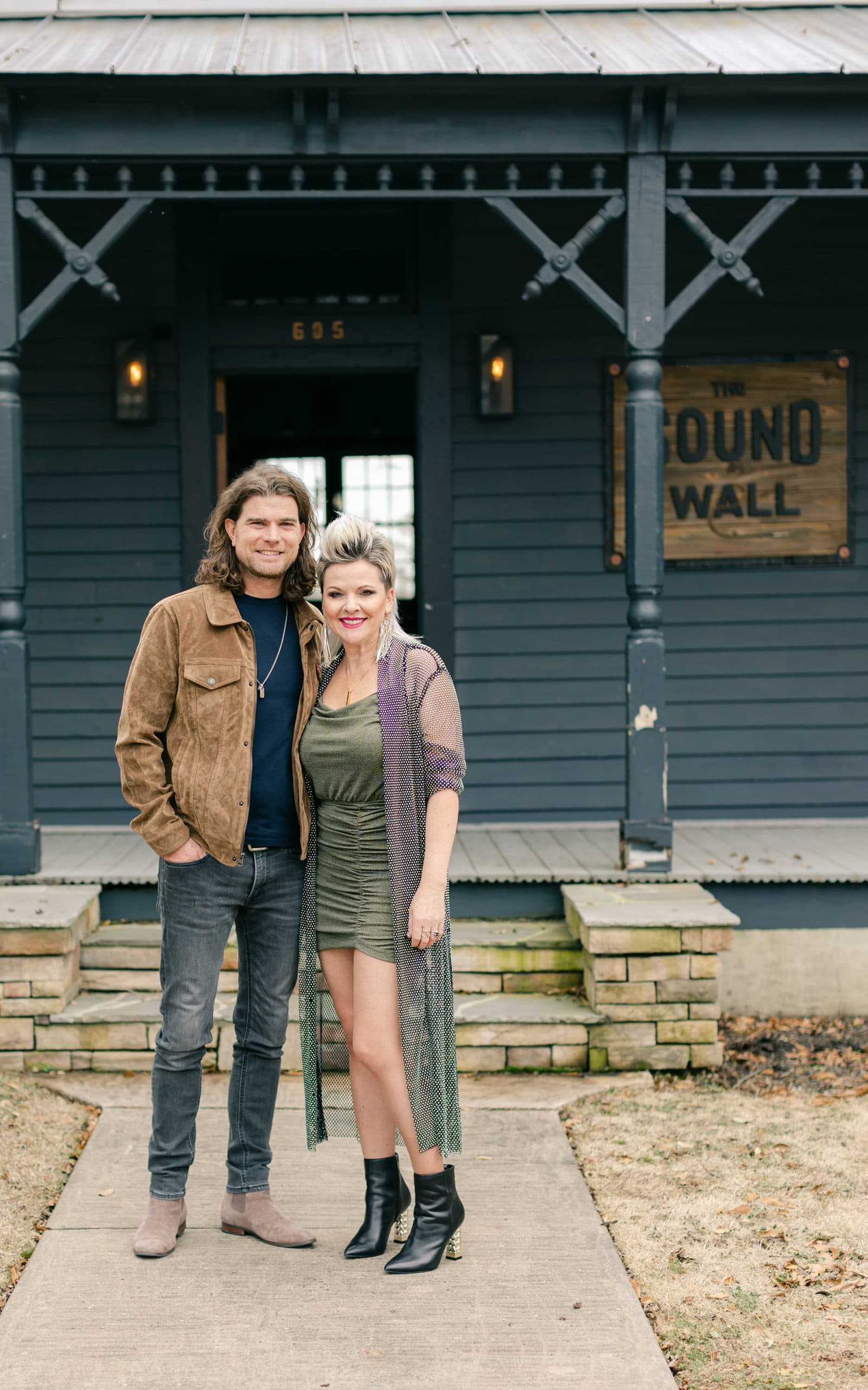 Rob and Jen Slocumb outside The Sound Wall